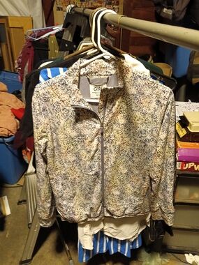 Athleta Speckled Multi-Color Lightweight Bomber Jacket